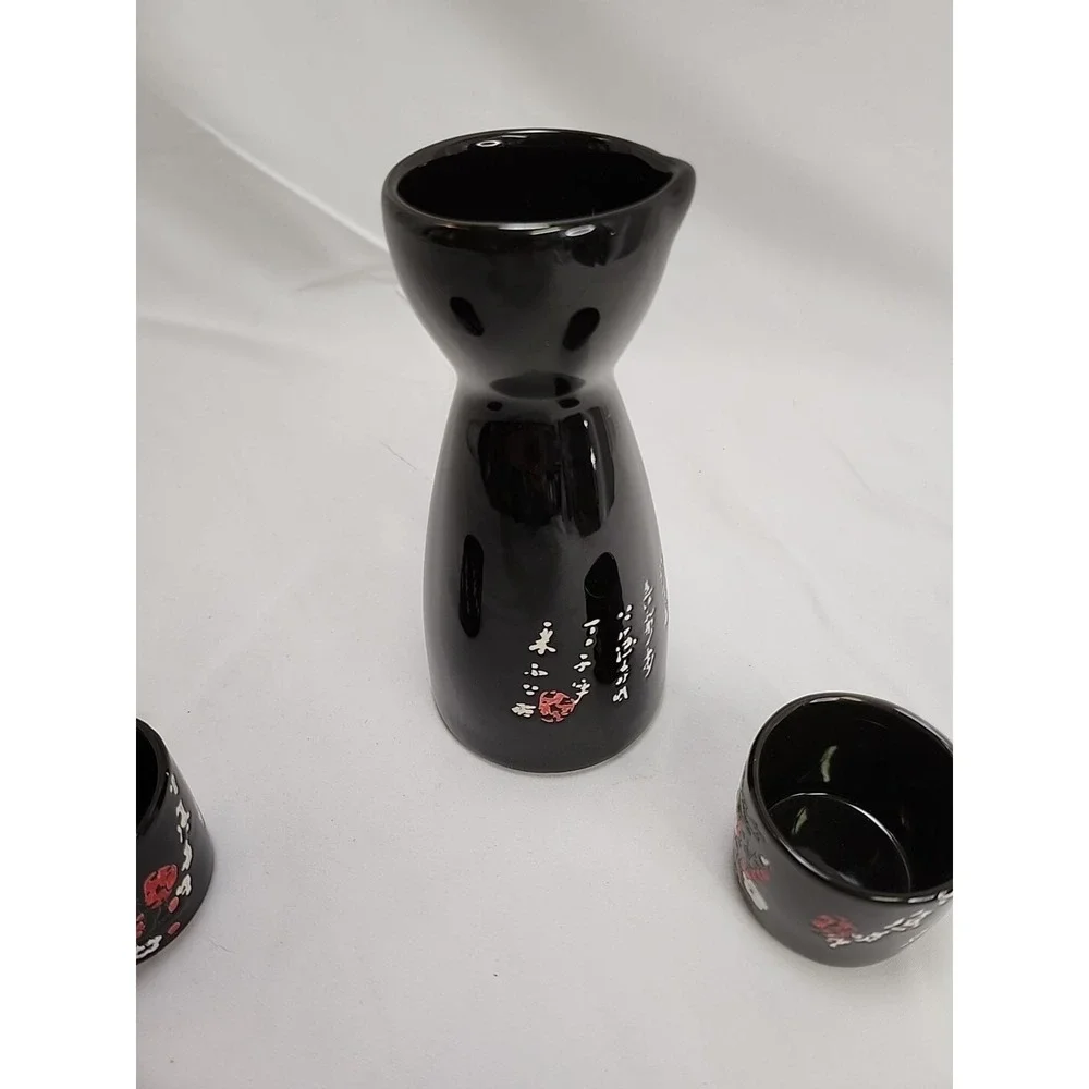 World Market 3 Piece Cherry Blossom Sake Set ~ EXCELLENT‎ CONDITION!